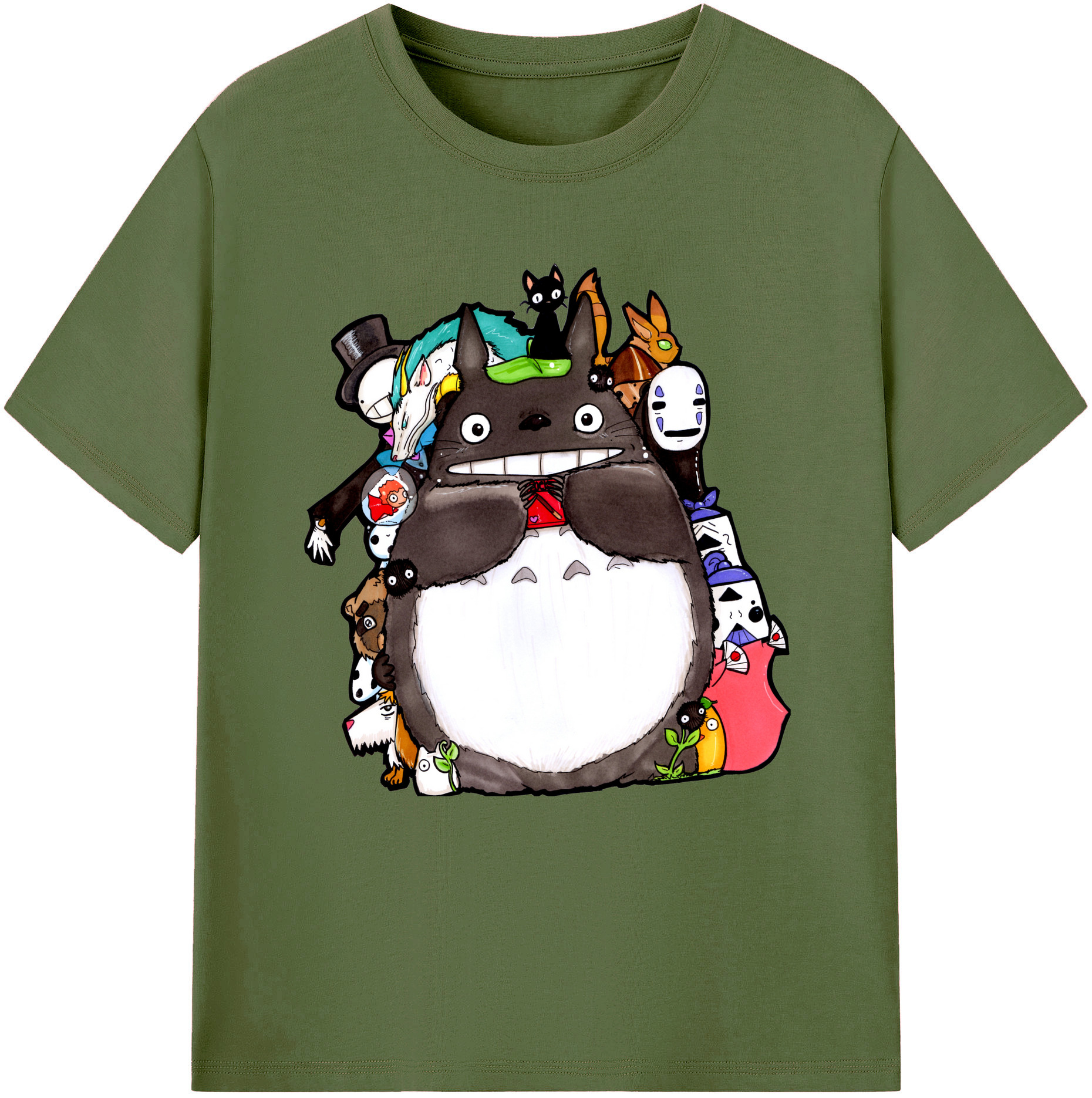 （画像用） となりのトトロ 草壁メイ 草壁サツキ My Neighbor Totoro Satsuki Kusakabe Mei Kusakabe 綿100％半袖Tシャツ（フロントプリント）